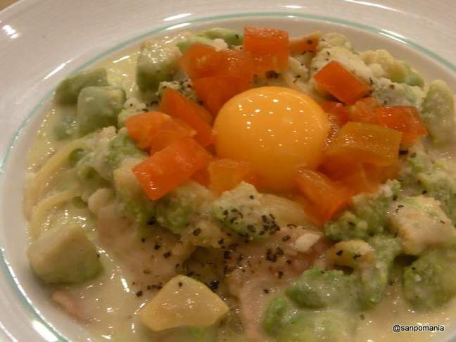 2012/08/15;アリスカフェのレモン風味の野菜たっぷりカルボナーラ